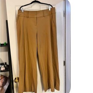 Lane Bryant Tan Wide Leg Pants High-Rise Structured